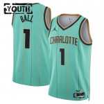 Maillot NBA Charlotte Hornets Lamelo Ball Jordan 2024-25 City Edition Teal Swingman - Enfant
